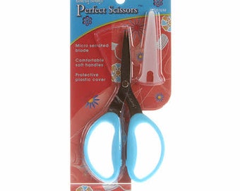 Karen Kay Buckley Serrated Scissors - Medium - Perfect for Wool Applique work - Serrated edge - Cushion Handle