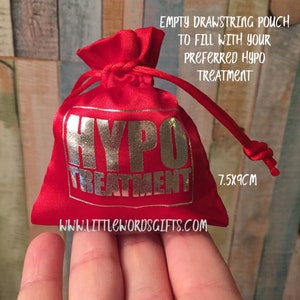 T1 Diabetic Empty Hypo Treatment Drawstring Pouch, Type 1 diabetes, diabetic gift