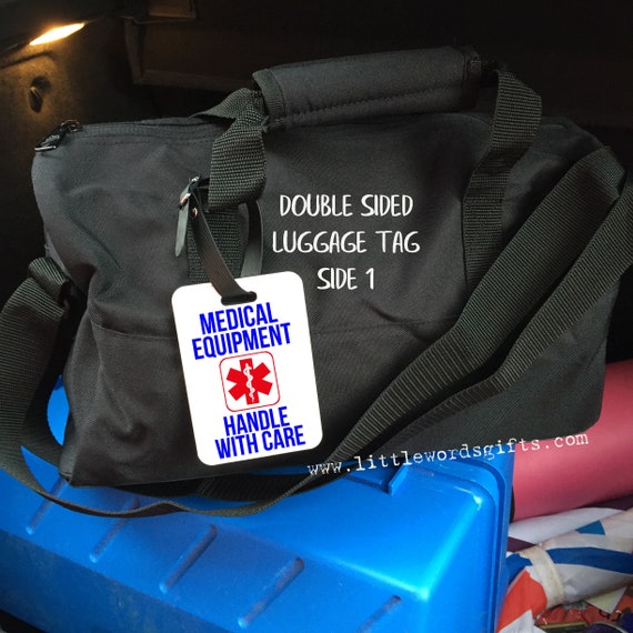 Medical equipment personalised medical luggage tag for T1 diabetes CPAP machine emergency ID Type 1 diabetic custom medical ID Etsy