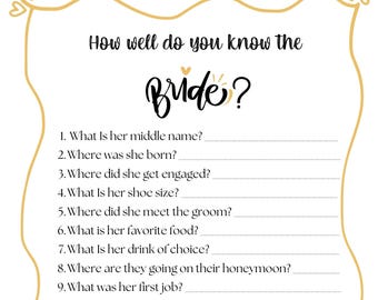 ¿Qué tan bien conoces a la novia?