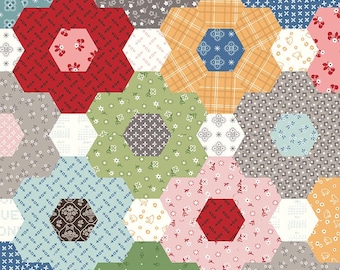 Calico Grandmas Flower Garden Cheater Multi, Riley Blake, Lori Holt