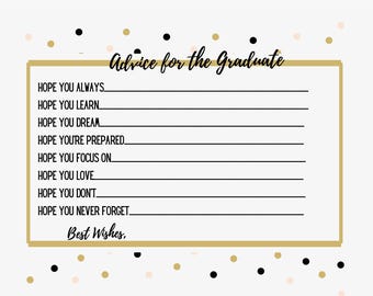 Tarjetas de consejos de graduación