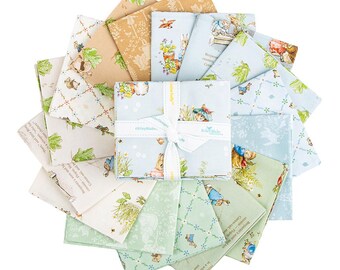 Paquete de cuartos gordos de Peter Rabbit™ y Benjamin Bunny™, 15 piezas. Riley Blake