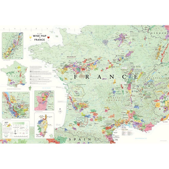 De Longs Wine Map of France 24 X 36 -  Norway
