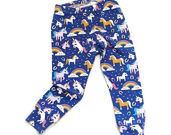 Regenbogen Einhorn Baby und Kinder unisex Leggings, Einhorn Liebhaber Geschenk, Einhorn Druck Kinderkleidung, Handgemachte Baby Leggings, Einhorn Party