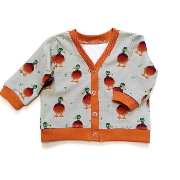 Organic cotton baby cardigan, Choose your own print, Unisex baby clothes, retro tshirt, Organic sweatshirt, Organic baby clothes, Jacket