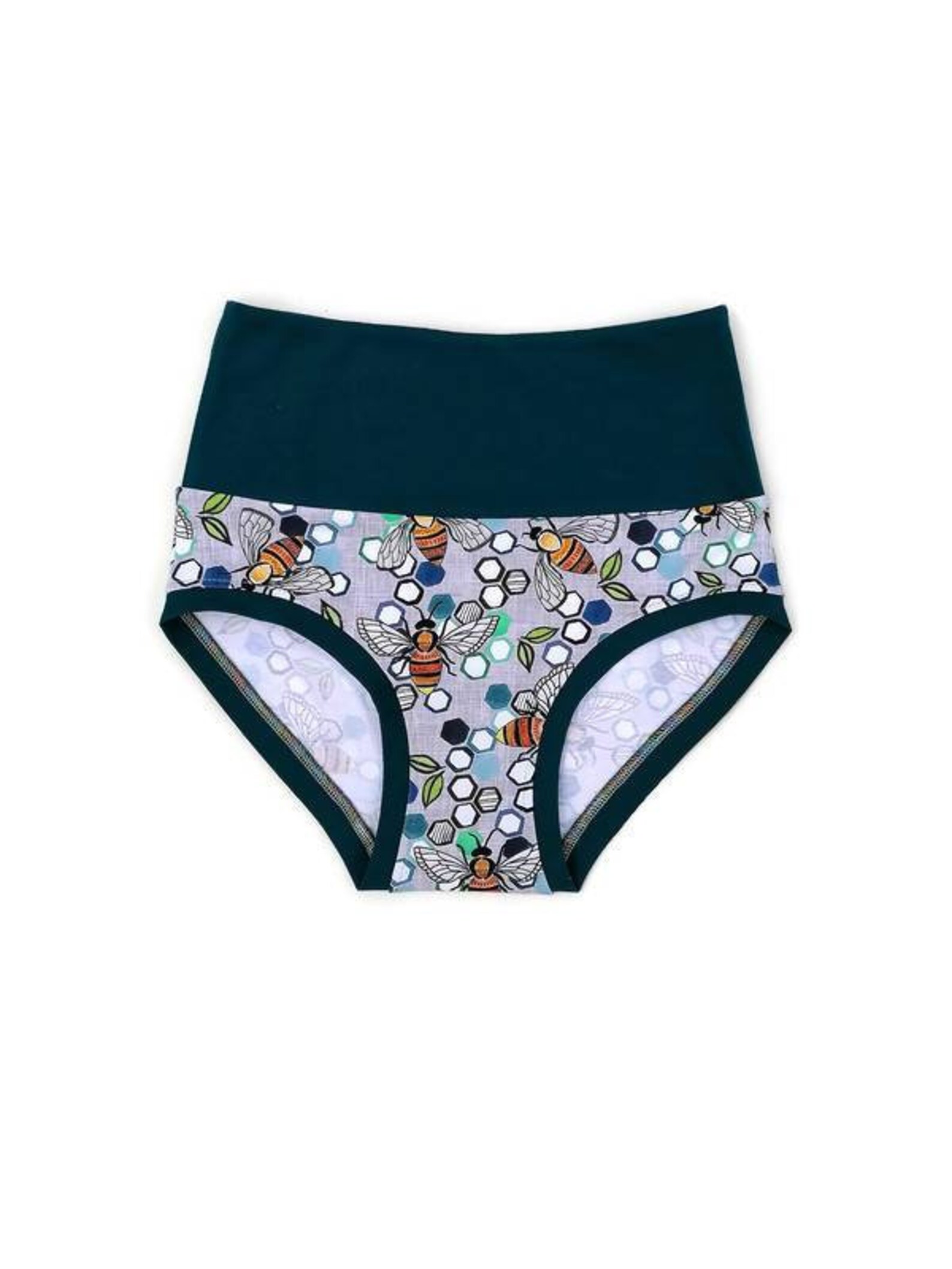 High waist organic Bee underwear colourful briefs made in the Etsy