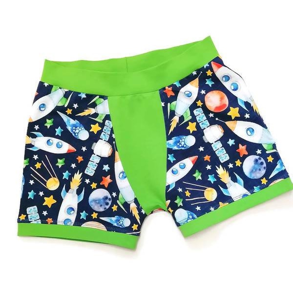 Calzoncillos bóxer orgánicos para niños, Elige tu propio estampado, Pantalones bóxer para niños hechos a mano, Bóxers para niños de algodón orgánico, Ropa interior para niños