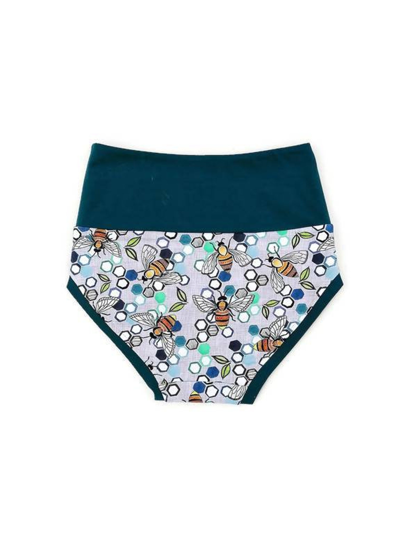 High waist organic Bee underwear colourful briefs made in the Etsy