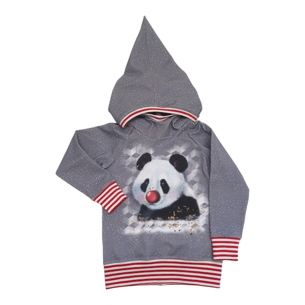 3 bis 4, Alberner Panda Hoodie, Bio Kinder Hoodie, Rote Nase Tag, Panda Geschenk für Kind, Comic Relief, Pixie Hoodie, Bio Kinderkleidung