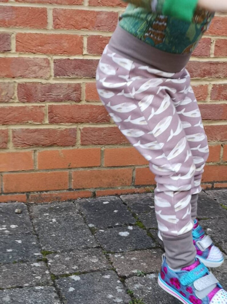 Baby harem pants-Organic cotton-Whales-Unisex baby clothes-Toddler leggings