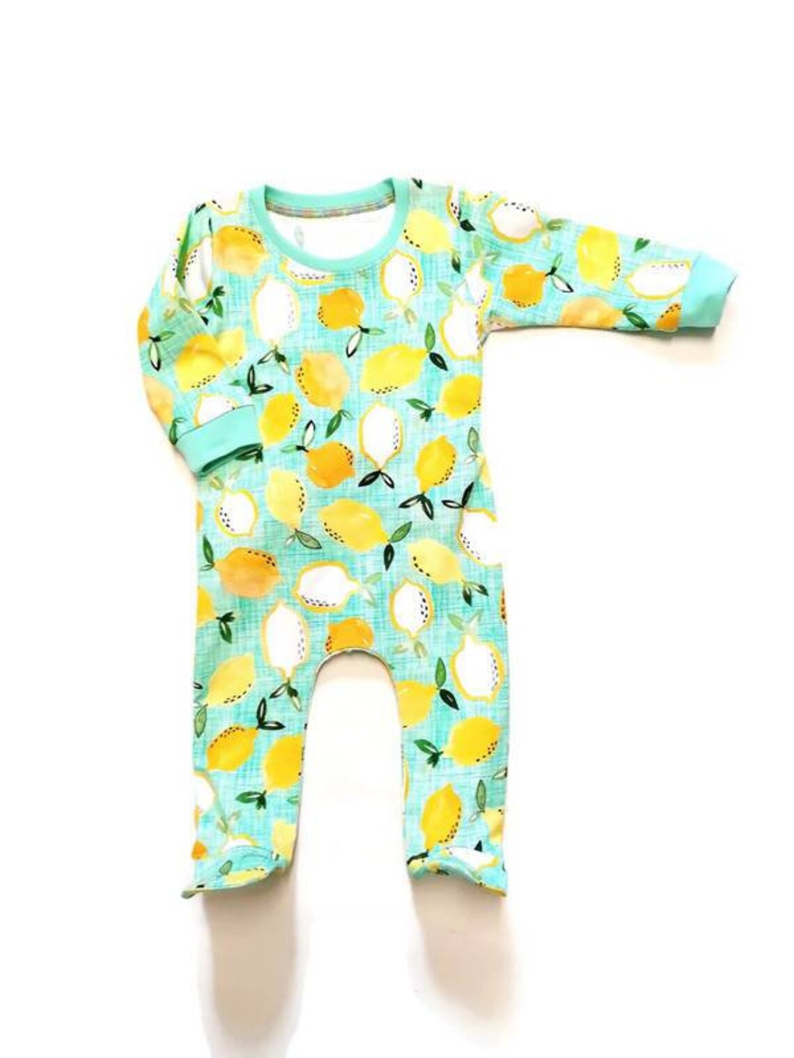Lemons babygrow Unisex baby clothes Footed lemon romper Etsy