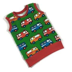 Organic baby vest, Emergency vehicles print, Toddler vest, Organic kids clothing, Organic pullover, Sweater, Unisex baby clothes, Kids vest image 4