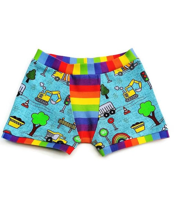 Organic Boxer Briefs, Trucks and Rainbows Kids Pants, Handmade Kids  Underwear, Organic Cotton Underwear for Kids, Handmade in the UK -  UK