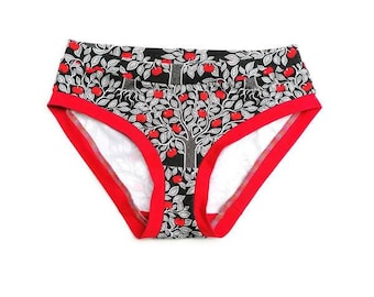 Organic Womens Underwear, Choose your print, Low or High rise Knickers, Colourful womens pants, Funky womens undies, Comfy briefs.