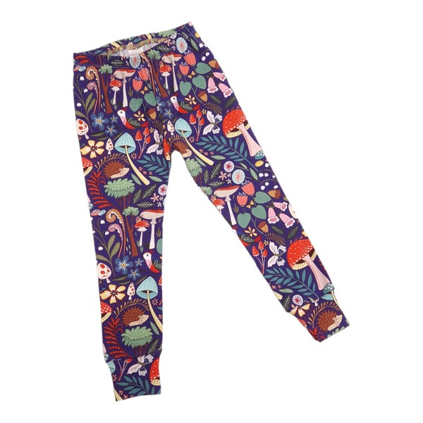 Leggings champignon vénéneux, Imprimé animaux de la forêt, Leggings en coton bio pour bébés et enfants, Cottagecore kid, Petite butineuse, Bohème, Fait main