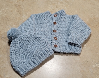 Conjunto de suéter y gorro para bebé niño