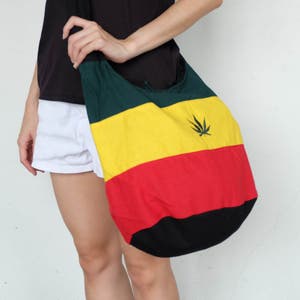 Hippie Baja Messenger Shoulder Bag – Beach Rasta Blanket Purse – Handmade In Mexico