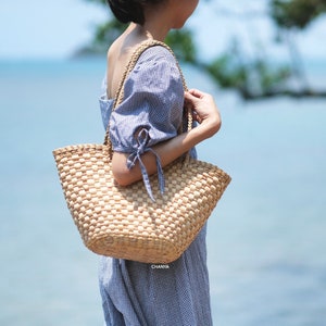 Straw bag Natural Water hyacinth bag French Market Basket Bag Hobo shoulder bag tote woven basket beach bag summer bag wicker handbag gift