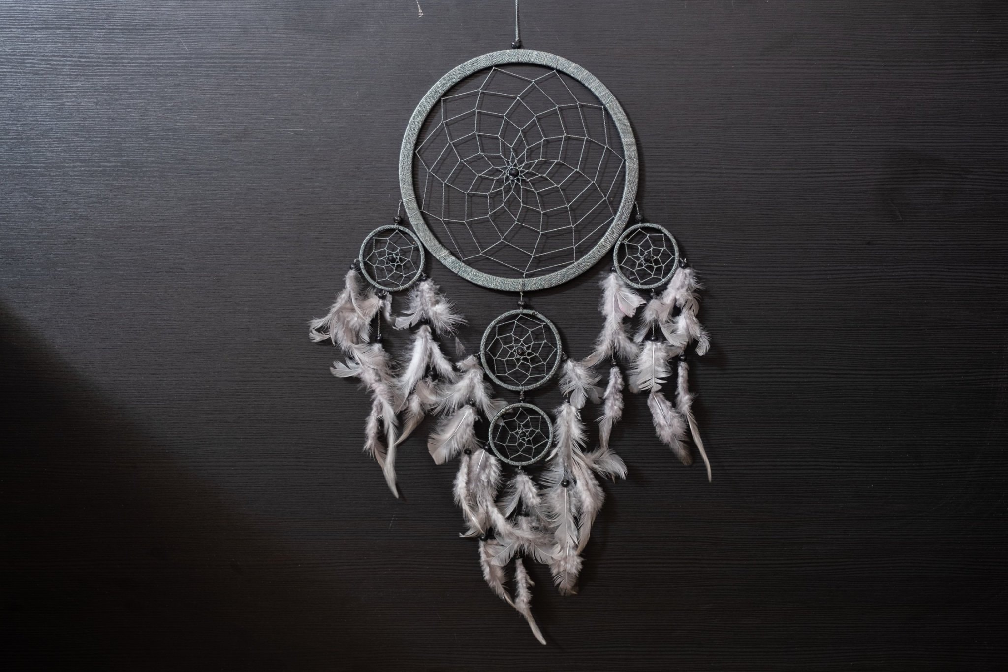 Dream Catcher Wall Hanging Gray Color Home Decor Dreamcatcher Etsy