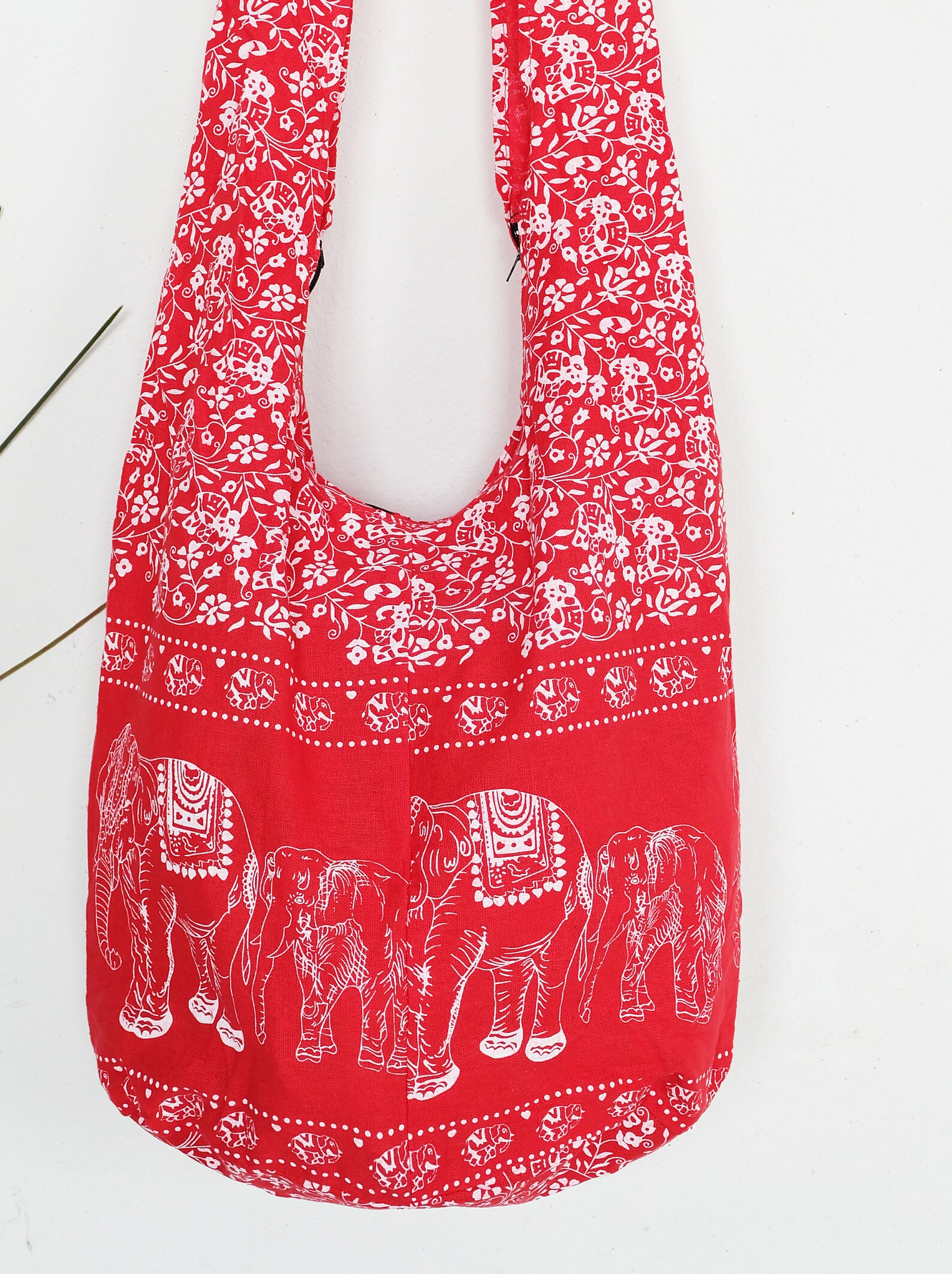Thai Elephant Print Sling Boho Shoulder Bag Crossbody Bag Etsy