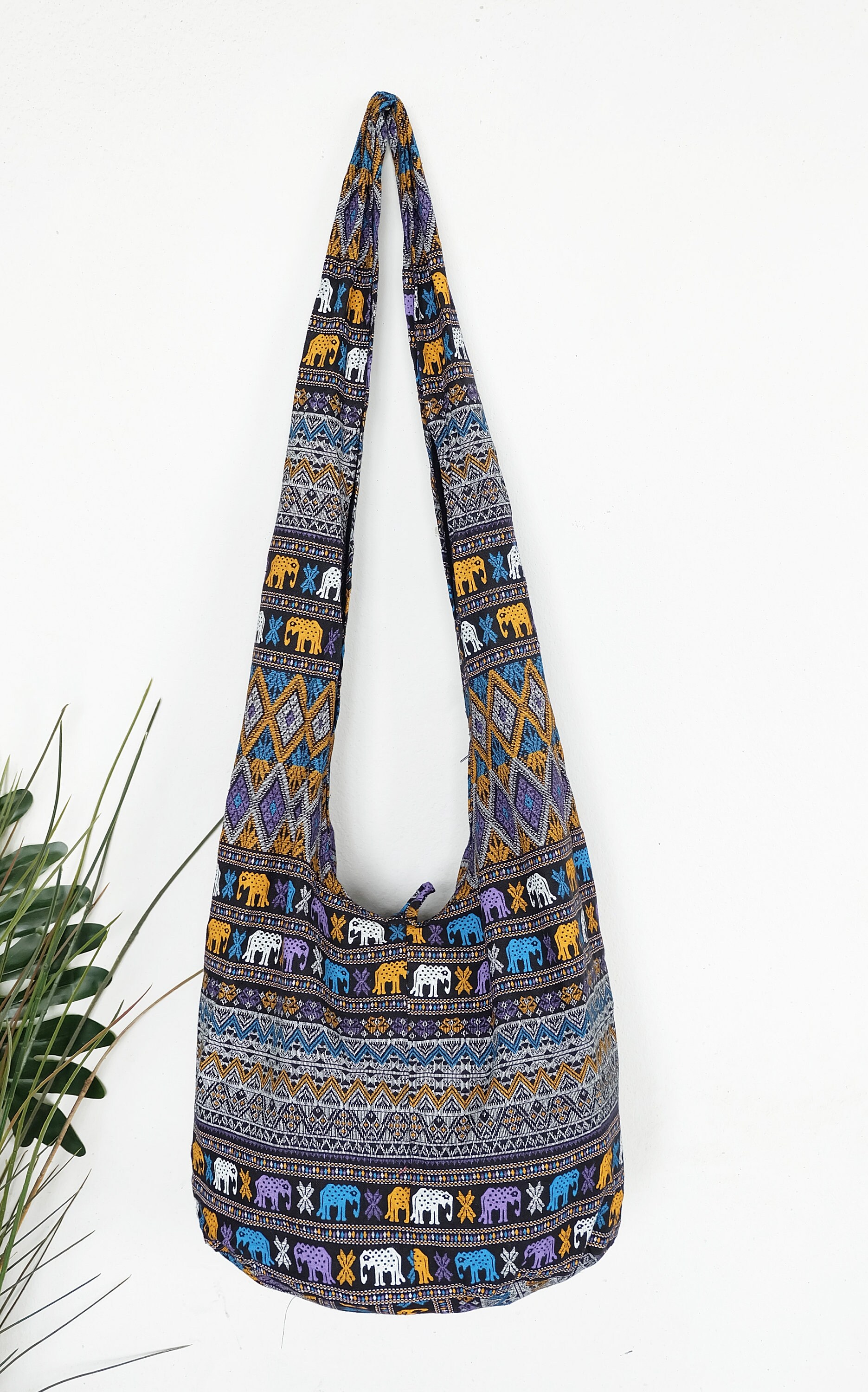 Thai Elephant Print Sling Boho Shoulder Bag Crossbody Bag Etsy UK