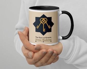 Mug with Color Inside Kushiel's Legacy House Shahrizai The Three Keys of the Archangel Kushiel