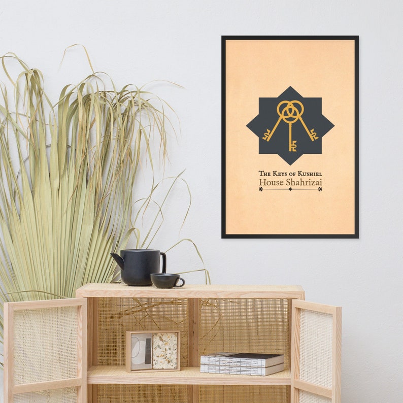 Framed Art Print Poster Kushiel's Legacy House Shahrizai The Three Keys of the Archangel Kushiel 24×36