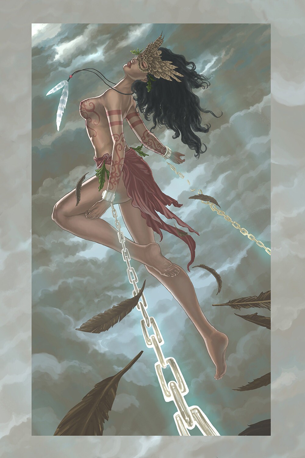 Limited Edition Canvas Print Chained Wind Flying Goddess Etsy