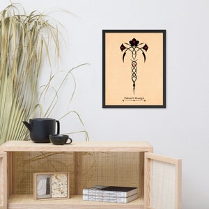 Framed Art Print Poster Phedre's Marque from Kushiel's Legacy Vintage Book Tribal Thorny Rose Anguissette Tattoo Symbol image 5