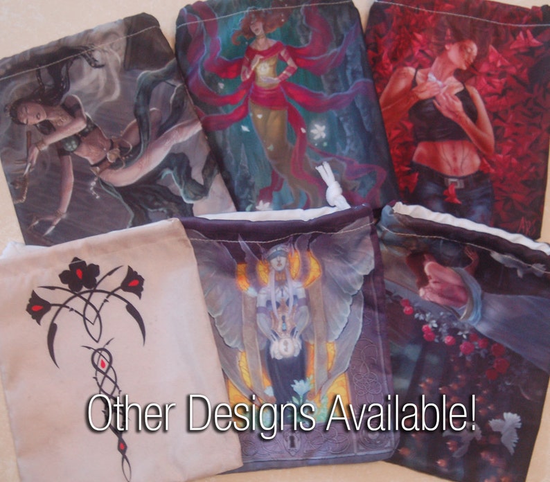 Drawstring Dice Tarot Oracle Deck Bag Pouch of Oathbound a Desert Warrior Prince and Dagger imagem 3