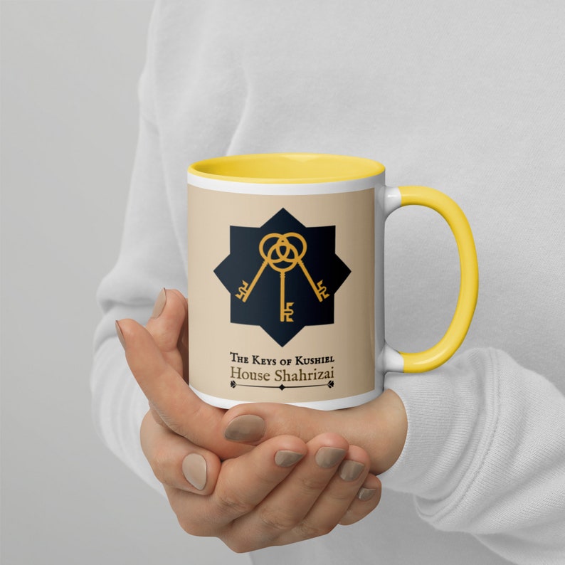 Mug with Color Inside Kushiel's Legacy House Shahrizai The Three Keys of the Archangel Kushiel Yellow