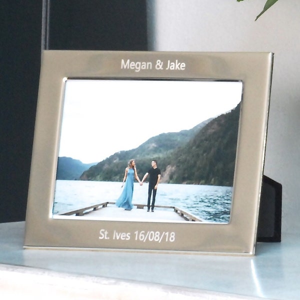 Personalised Silver Plated Photo Frame, Engraved Photograph Frame, Anti-Tarnish Silver Picture Frame, Custom Frame Gift, Wedding Party Gift