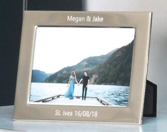 Personalised Silver Plated Photo Frame, Engraved Photograph Frame, Anti-Tarnish Silver Picture Frame, Custom Frame Gift, Wedding Party Gift