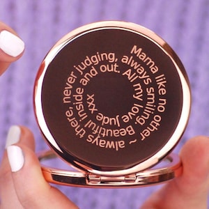 Personalised Rose Gold Mothers Day Compact Mirror• Silver Handbag Mirror• Custom Mirror• Bridesmaid Message Gift• Mother of the Bride Gift
