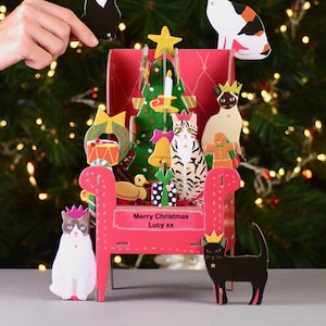 Personalised Christmas Cats Advent Calendar, 3D Animal Calendar 2025, Cat Lover Calendar, Cat, Kitten Advent Calendar, No Chocolate Calendar