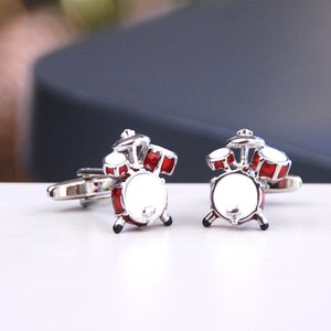 Personalised Boxed Drum Kit Cufflinks, Music Lover Cufflinks, Drummer Dad Christmas Gift, Drum Birthday Gift,Custom Music Lover Gift for Him