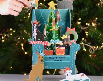 Personalised Christmas Dog Advent Calendar,3D Animal Calendar 2025, Dog Lover Calendar, Dog and Puppy Advent Calendar, No Chocolate Calendar