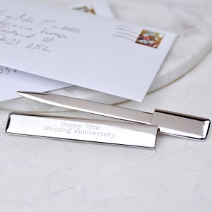 Abridor de cartas personalizado banhado a prata, abridor de cartas gravado, presente masculino personalizado, abridor de cartas com bainha, faca de papel, dia dos pais