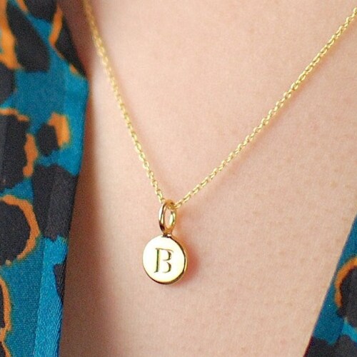 14k Gold Initial Necklace Custom Hanging Letter Necklace Etsy UK