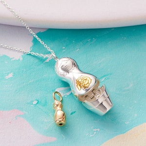 Babushka necklace with baby - perfect for Mums everywhere