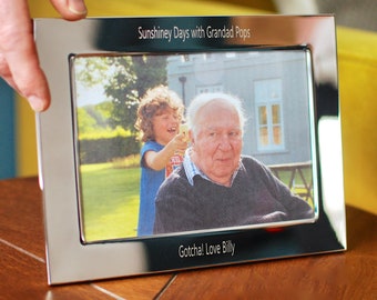 Personalised Grandparent Photo Frame, Bespoke Engraved Silver Plated Photograph Frame, Anti-Tarnish Picture Frame, Custom  Grandparent Gift