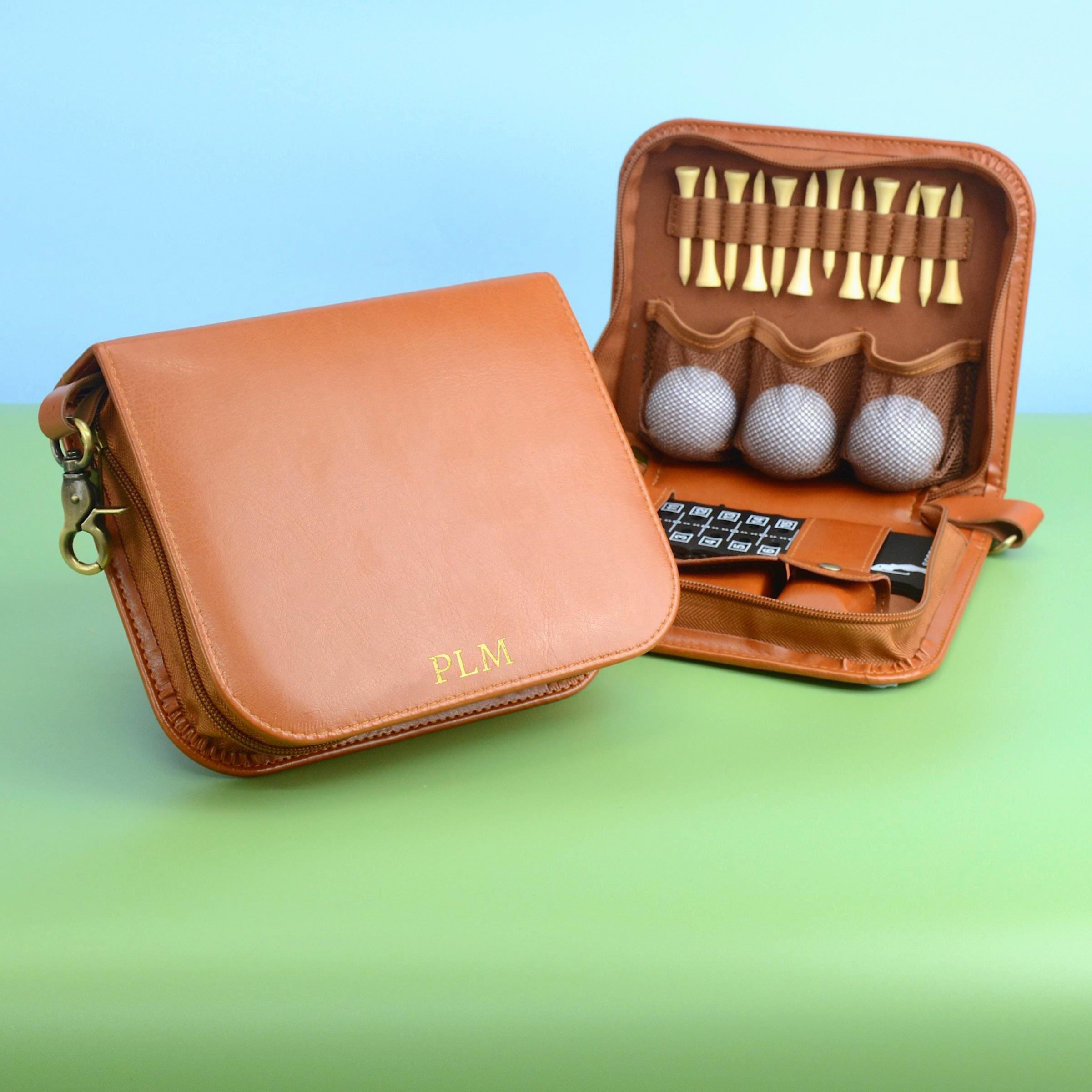 Monogram Golf Gift Set, Leather Golfing Kit