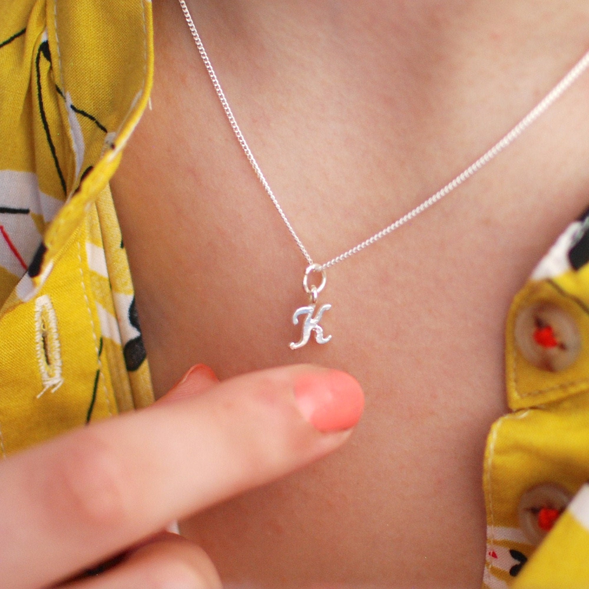 Fancy Script Letter G Pendant Alphabet Initial Charm Sterling Silver Fancy Script Letter G Pendant Alphabet Initial Charm Sterling Silver