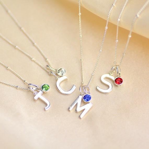 Modern on sale birthstone necklace