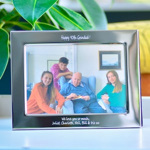 Personalised 90th Birthday Silver Photo Frame, Engraved Photograph Frame, Anti-Tarnish Silver Picture Frame, Custom Frame Gift, 90th for Her