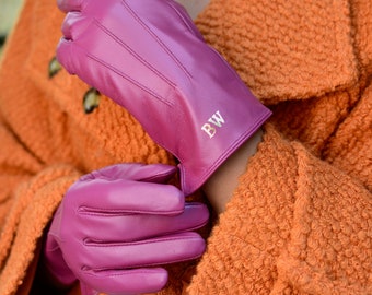 Gants en cuir personnalisés, gants monogramme pour femme, cadeau pour maman, cadeau pour ami, gants en cuir taille unique, lot de gants, gants pour elle