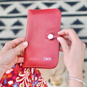 Maßgeschneiderte Monogramm tragen alle Reise-Geldbörse, personalisierte Reise-Brieftasche, vielseitige Kupplung, Passhalter, kundenspezifische Kupplung für Sie, kundenspezifische Kupplung