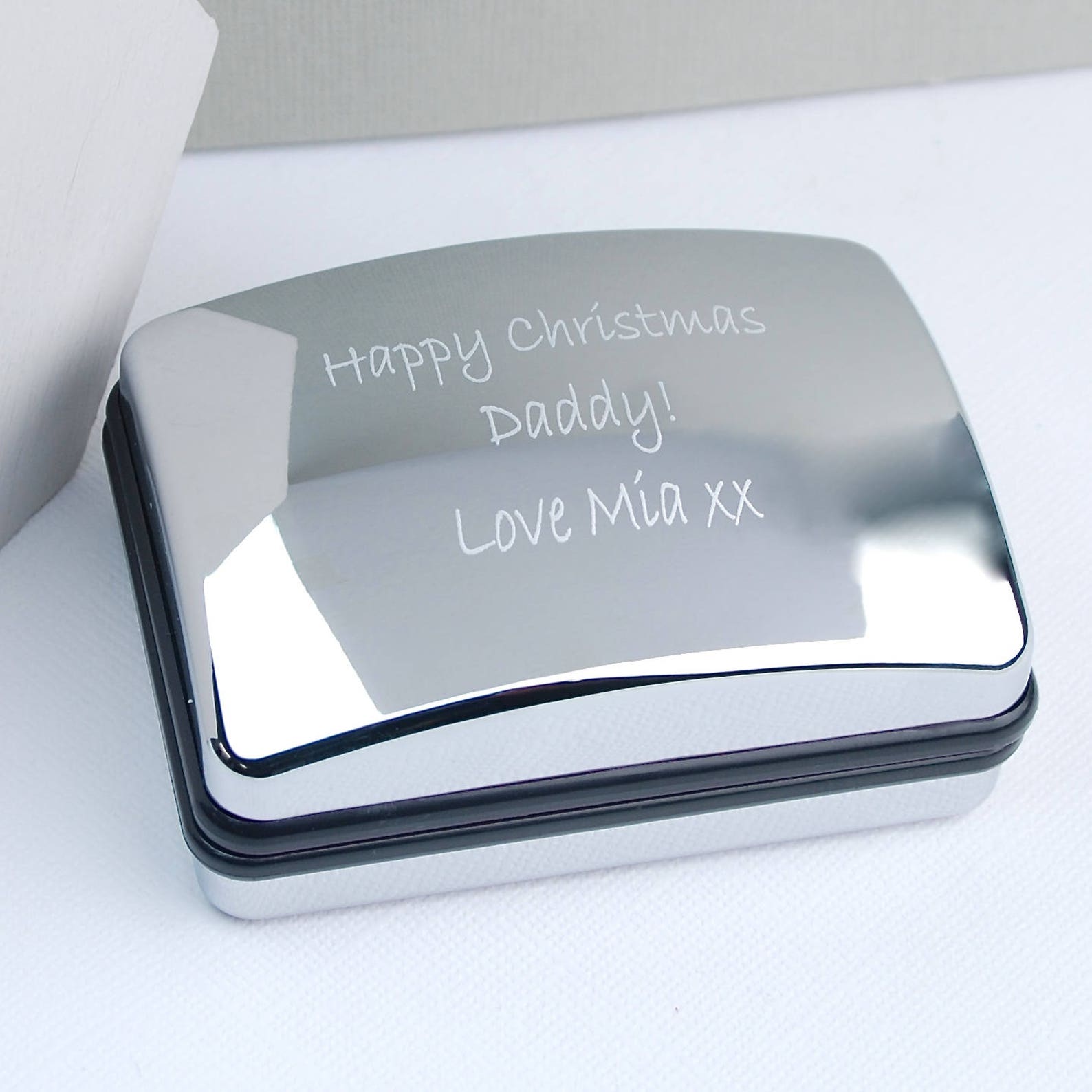 Personalised Cufflink Box Engraved Chromed Box for Cuff Etsy