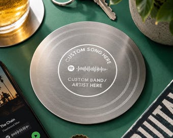 Personalised Spotify Code Coaster, Custom Music Plaque, Music Lover Gift